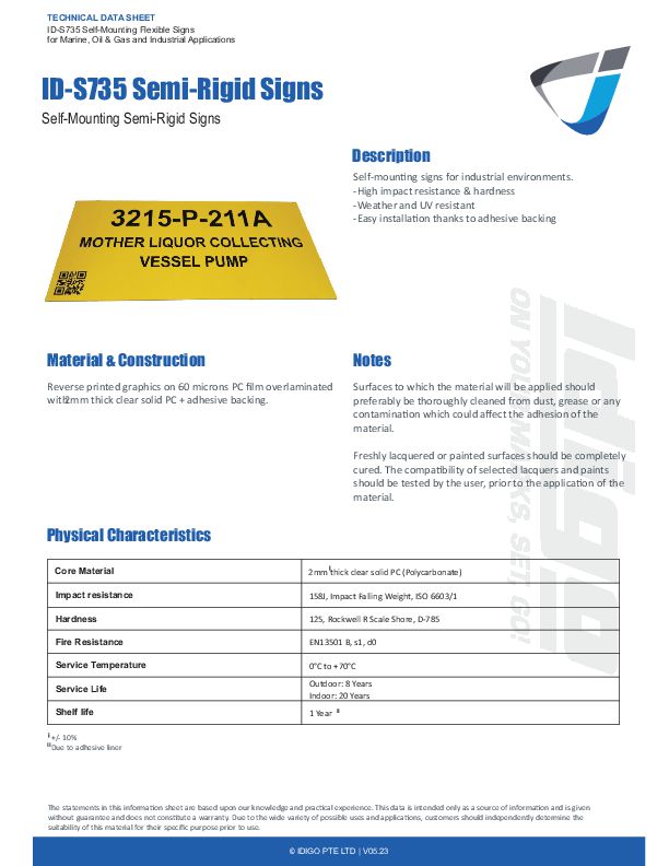 ID-S735 Datasheet, front page image